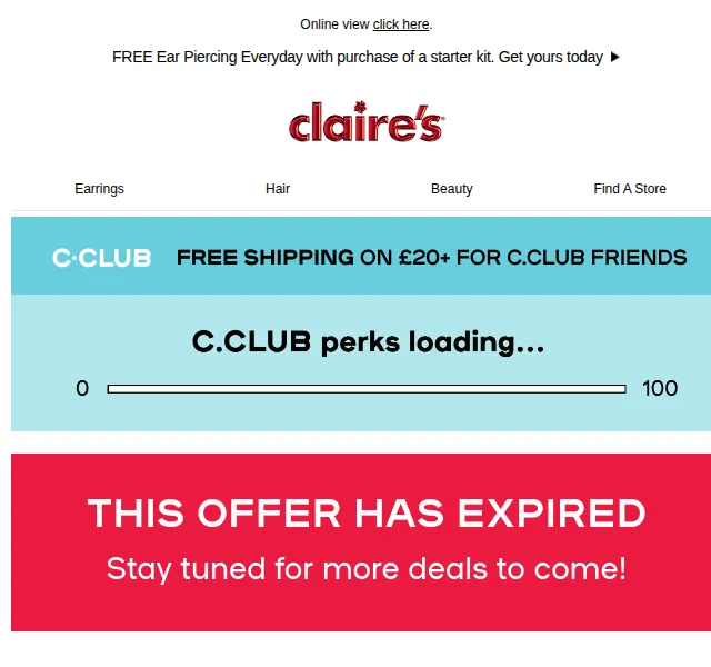 Claire's: Extra 25% sleva končí dnes – červenec 2026 | Nuslet.cz