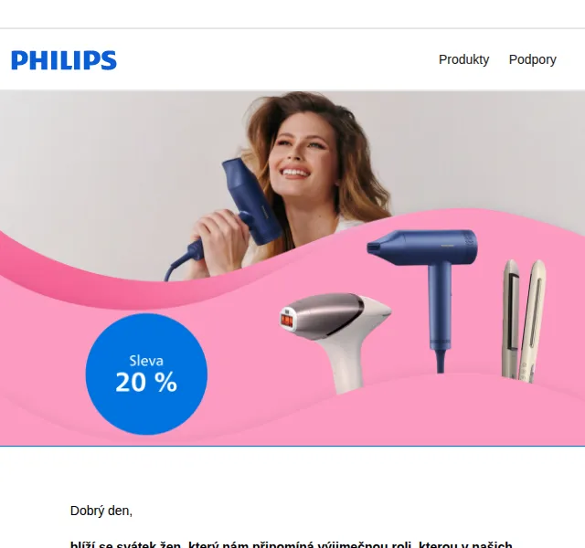 Philips: 20% sleva na dámské holení a péči o vlasy – březen 2026 | Nuslet.cz