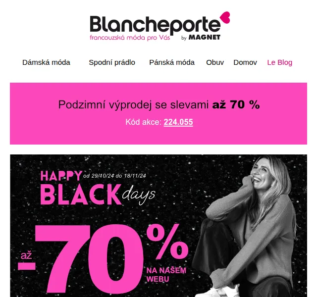 Blancheporte: Až -70 % na módu a bydlení – červen 2026 | Nuslet.cz
