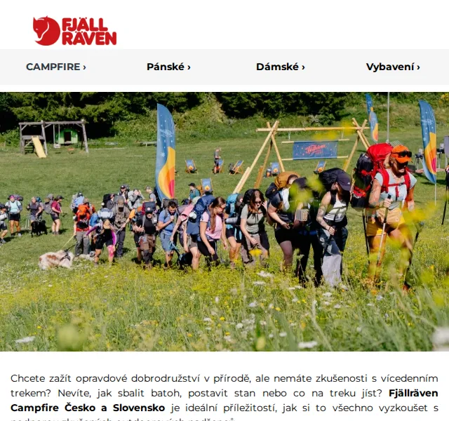 Fjallraven Campfire 2026 — Víkendový treking | Nuslet.cz