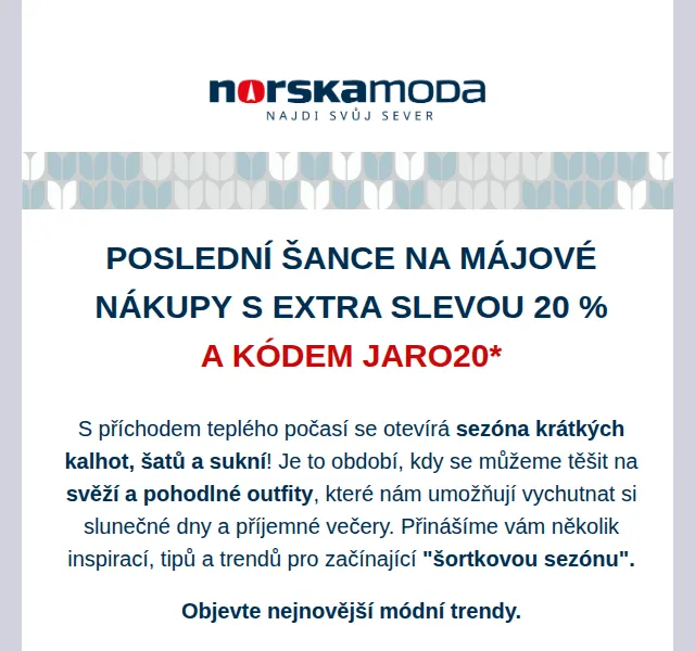 Norskamoda.cz: Extra sleva 20 % na letní kolekci – červen 2026 | Nuslet.cz