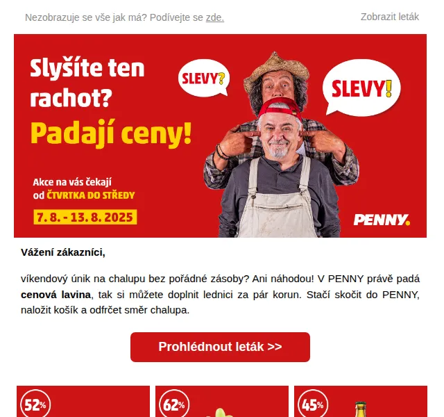 Penny: Leták s cenovou lavinou – srpen 2026 | Nuslet.cz