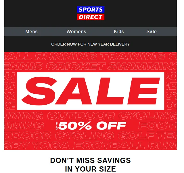 Sportsdirect.com: sleva až 50 % podle velikosti – červen 2026 | Nuslet.cz