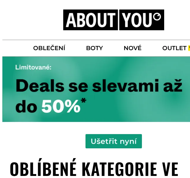 ABOUT YOU: sleva až 50 % – letní kolekce – červen 2026