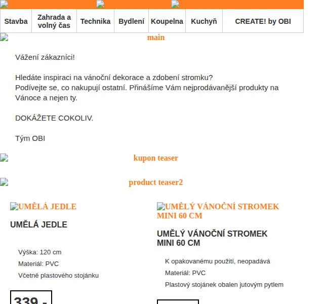 OBI: Nejprodávanější vánoční produkty – červen 2026 | Nuslet.cz