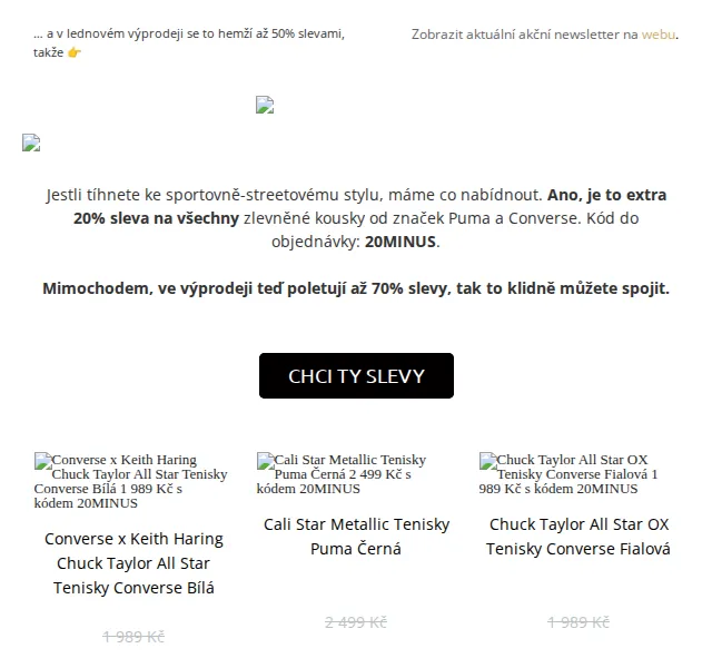 UrbanStore: Puma & Converse extra sleva 20 % na zlevněné kousky – červen 2026 | Nuslet.cz