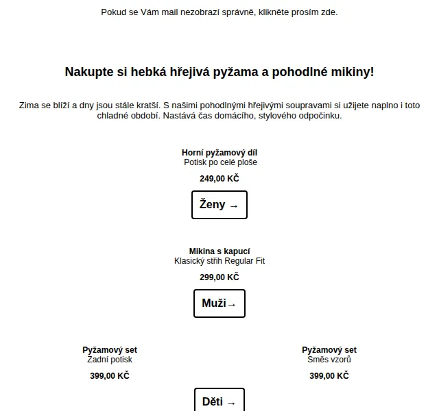 Takko Fashion: Hřejivá pyžama a mikiny od 249 Kč – červenec 2026 | Nuslet.cz
