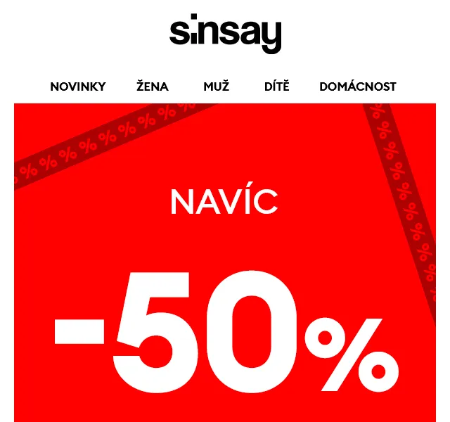 Sinsay: Navíc 50% na výprodej – červen 2026 | Nuslet.cz