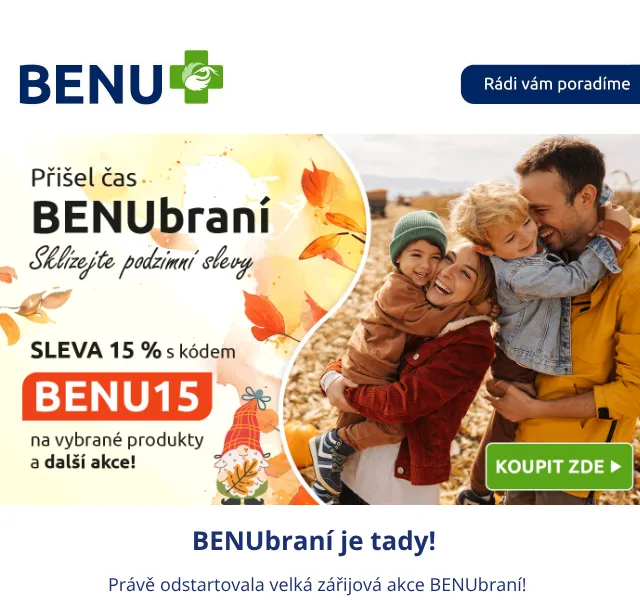 BENU E-shop: sleva 15 % s kódem BENU15 – září 2026