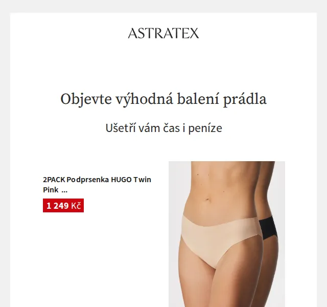 Astratex.cz: Výhodná balení prádla až -60 % a doprava zdarma – červen 2026 | Nuslet.cz