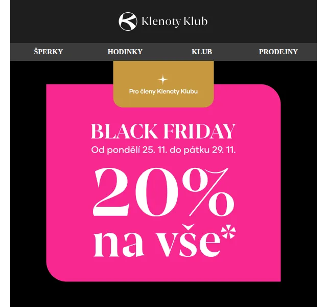 Klenoty Aurum: Sleva 20 % na šperky a hodinky – červenec 2026 | Nuslet.cz