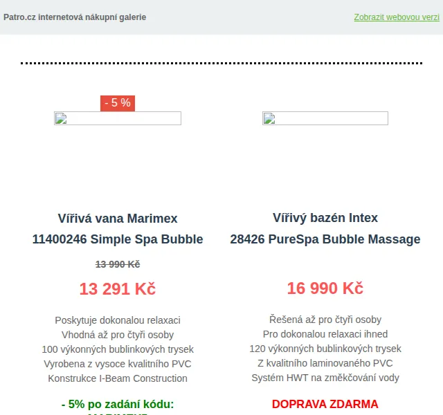Patro.cz: Vířivky Marimex a Intex – 5 % slevový kód – červen 2026 | Nuslet.cz
