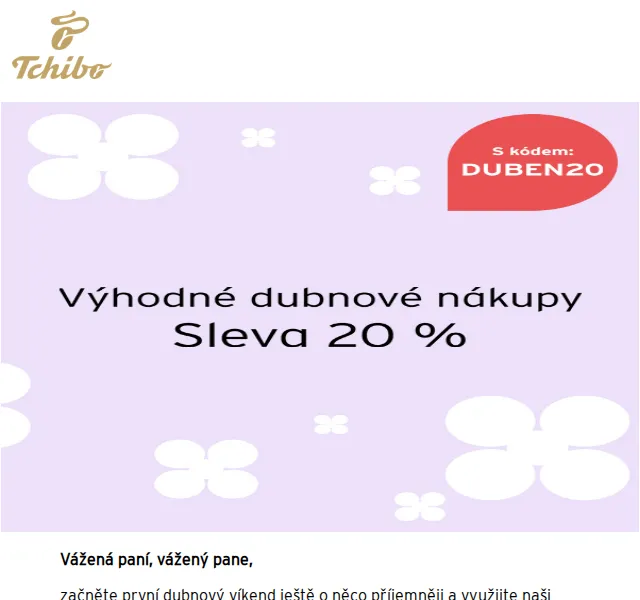 Tchibo: 20% sleva na módu a bydlení – Duben 2026 | Nuslet.cz