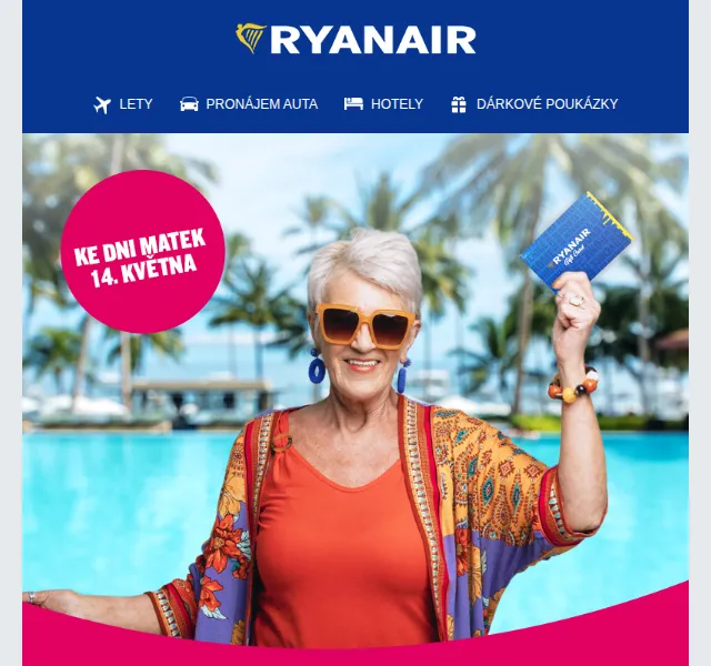 Ryanair: Dárková karta již od 750 Kč – červenec 2026 | Nuslet.cz
