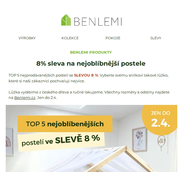 Benlemi: 8% sleva na bestsellery – červenec 2026 | Nuslet.cz