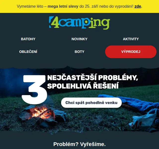4camping.cz: Letní výprodej až 25% – červenec 2026 | Nuslet.cz
