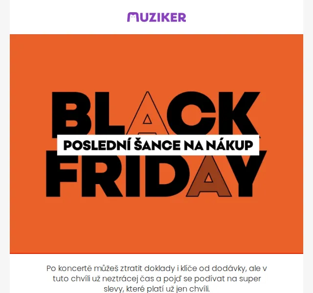 Muziker: Black Friday slevy až 50 % – červen 2026 | Nuslet.cz
