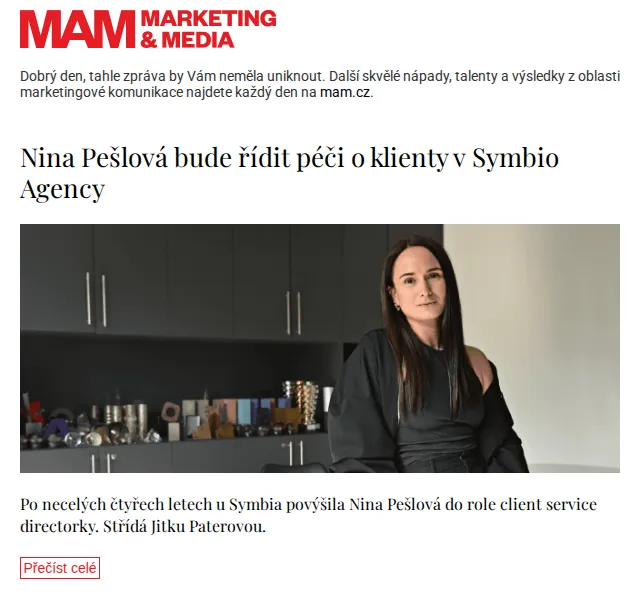 Marketing & Media: Nina Pešlová client service director – červen 2026 | Nuslet.cz