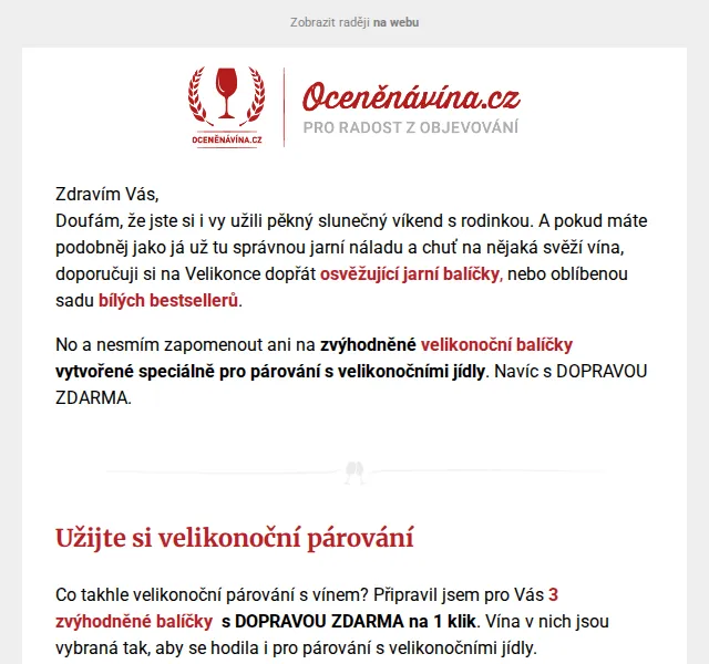 Oceněnávína.cz: Velikonoční balíčky vín s dopravou zdarma – červenec 2026 | Nuslet.cz