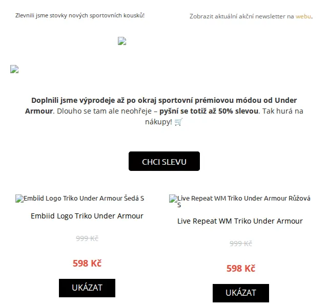 UrbanStore: Under Armour až -50 % – červen 2026 | Nuslet.cz