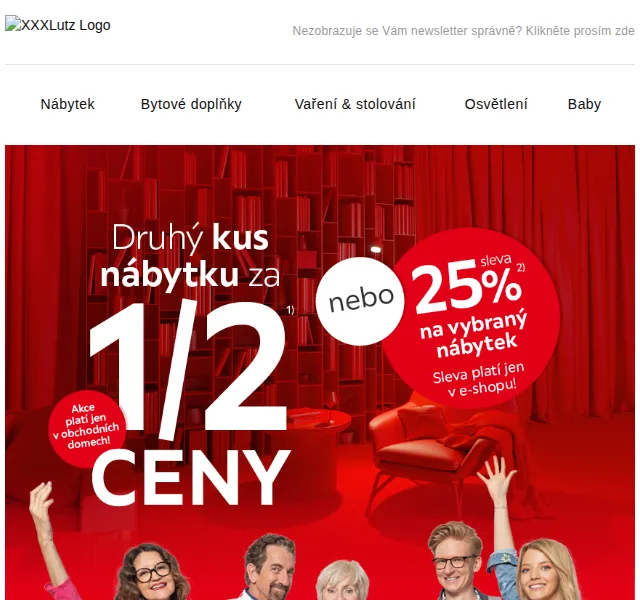 XXXLutz: Sleva 25 % a druhý kus za 1/2 ceny – březen 2022 | Nuslet.cz