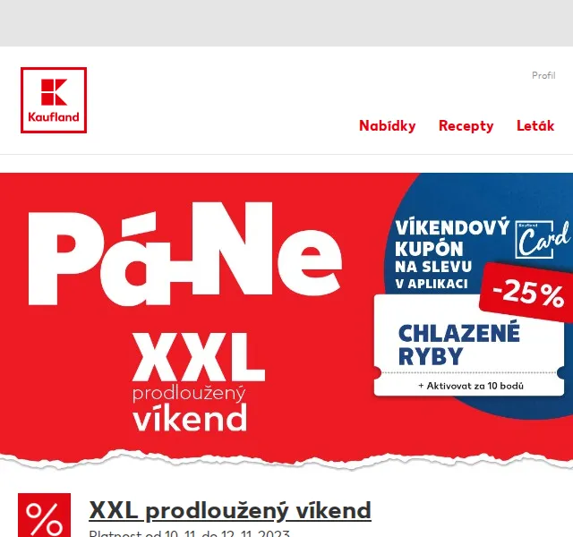 Kaufland: XXL prodloužený víkend – listopad 2023 | Nuslet.cz