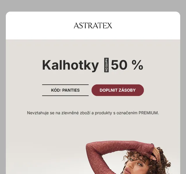 Astratex: Kalhotky -50 % – slevový kód PANTIES