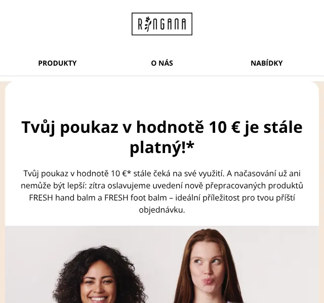 RINGANA: 10 % sleva na FRESH balmy – červen 2026 | Nuslet.cz