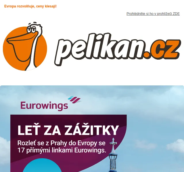 ✈ Pelikan.cz: 17 nových přímých spojení z Prahy – červen 2026 | Nuslet.cz