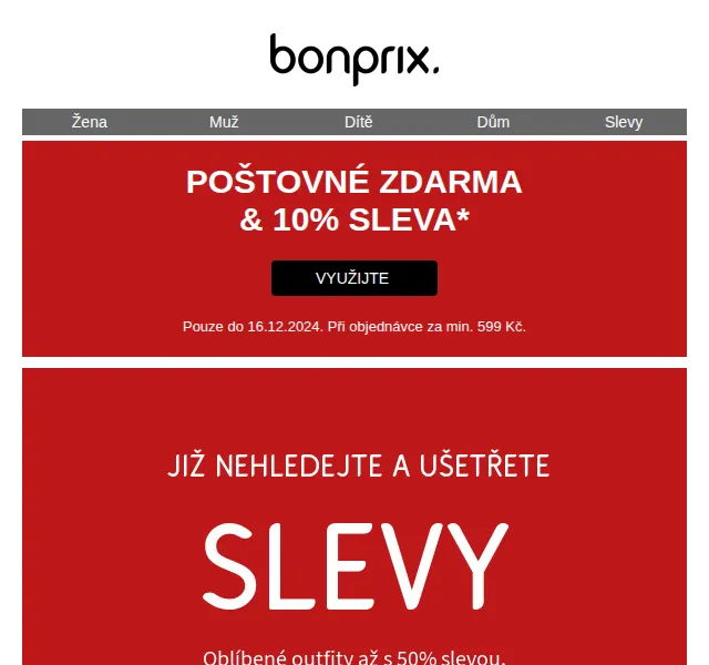 bonprix: Poštovné zdarma a 10% sleva – červenec 2026 | Nuslet.cz
