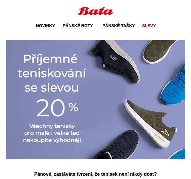 Baťa: -20 % na tenisky s kódem – červen 2026 | Nuslet.cz