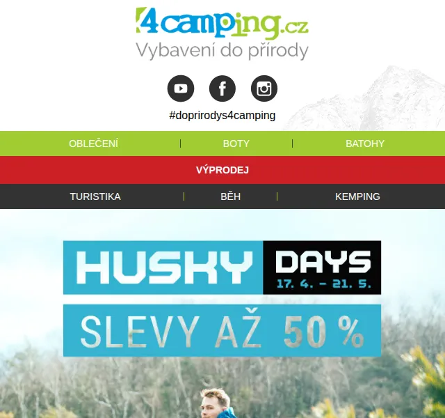 4camping: HUSKY DAYS – slevy až 50 % – červen 2026 | Nuslet.cz