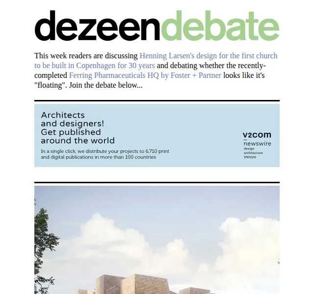 Dezeen Daily: nová architektura – červen 2026 | Nuslet.cz