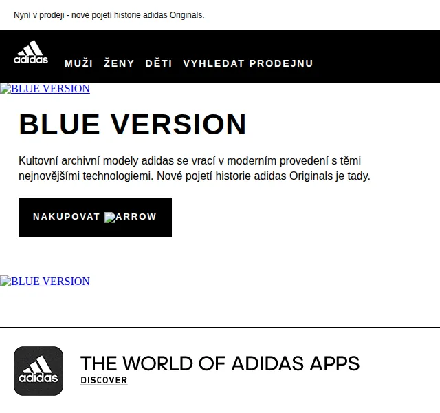 adidas Originals BLUE VERSION – červen 2026 | Nuslet.cz