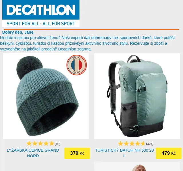 Decathlon: Sportovní dárky pro aktivní ženy – červenec 2026 | Nuslet.cz