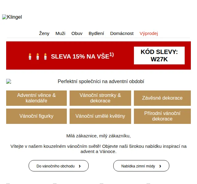 KLiNGEL.cz: 15% sleva na vše – Vánoce 2026 | Nuslet.cz
