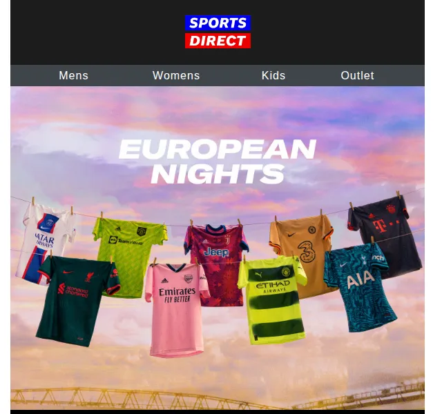 Sportsdirect: Champions League dresy a kopačky – červenec 2026 | Nuslet.cz