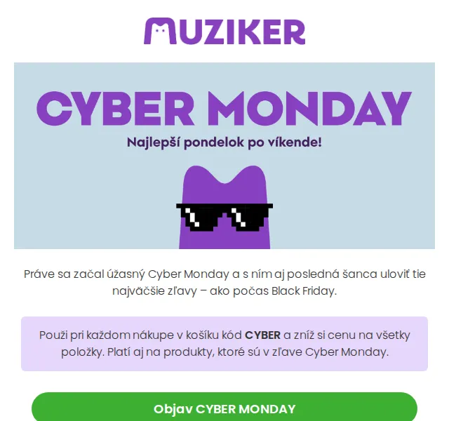 Muziker: Cyber Monday slevy na hudební nástroje – červenec 2026 | Nuslet.cz
