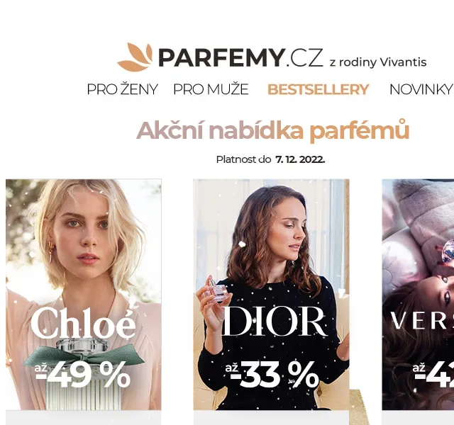 Parfemy.cz: Chloé, Dior, Versace – až -49 % na parfémy – červen 2026 | Nuslet.cz