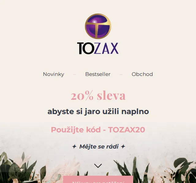 Tozax CZ: Sleva 20 % na jarní doplňky stravy – červen 2026 | Nuslet.cz