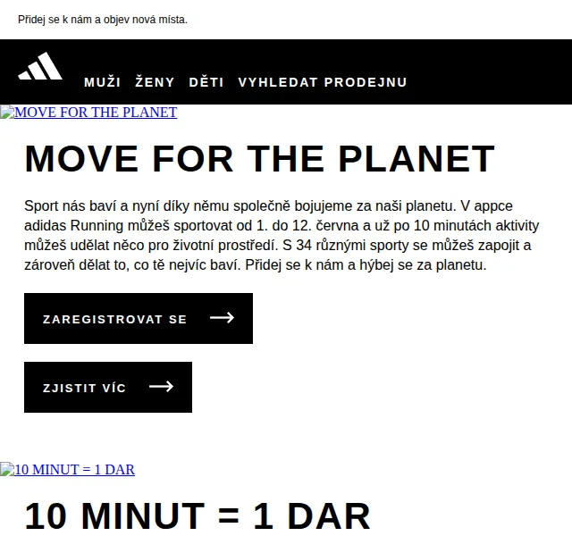Adidas: Move for the Planet – červen 2026 | Nuslet.cz