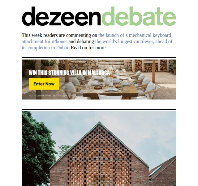 Dezeen Daily: Architektonické novinky – červen 2026 | Nuslet.cz