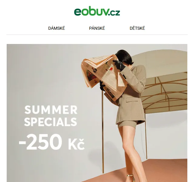 eobuv.cz: Sleva 250 Kč na letní nákupy – červen 2026 | Nuslet.cz