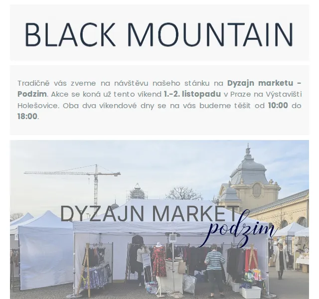 Black Mountain: Podzimní Dyzajn market a nová kolekce – říjen 2025 | Nuslet.cz