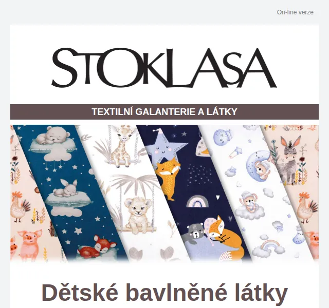 Stoklasa: Bavlněná plátna pro děti a sleva až 40 % – červen 2026 | Nuslet.cz