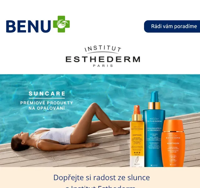BENU E-shop: 2+1 opalovací produkty Esthederm – květen 2026