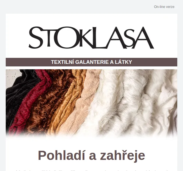 Stoklasa: Umělé kožešiny a sleva až 40 % – říjen 2025 | Nuslet.cz