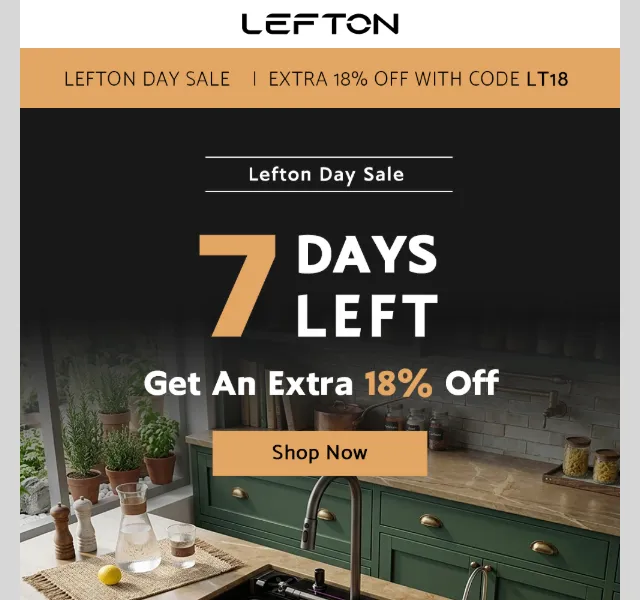 Lefton Sanitary: extra 18 % sleva na koupelny – duben 2026