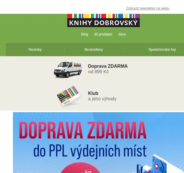 KnihyDobrovsky.cz: Doprava zdarma na PPL a sleva 69 Kč – červenec 2026 | Nuslet.cz