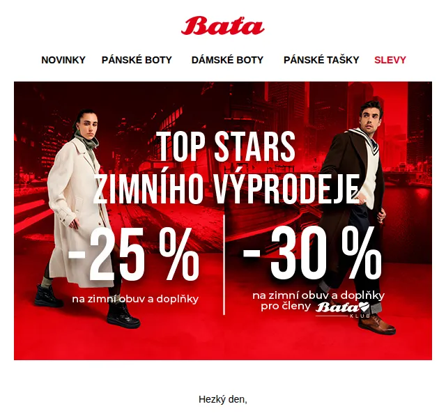 Baťa: Extra 30 % na zimní obuv – červen 2026 | Nuslet.cz